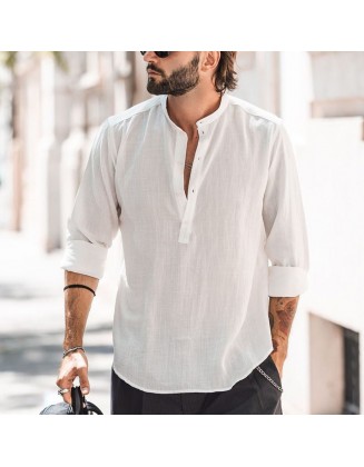 Fashion Men's Casual Stand Collar Shirt