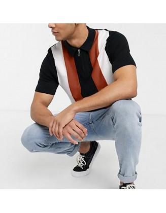 Contrast Stripes Polo Shirt