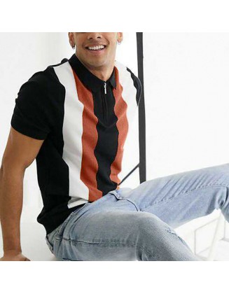 Contrast Stripes Polo Shirt